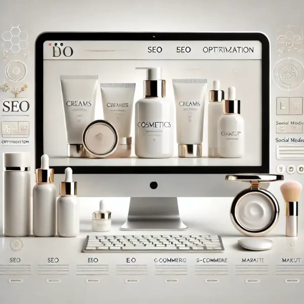 DALL·E 2024-09-15 17.06.54 - A clean, professional image representing a website for the cosmetics industry. The image should showcase a sleek website layout on a computer screen,